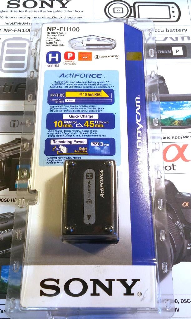 Sony NP-FH100 6.8V 3.9A 3900mA InfoLITHIUM 26.5Wh V-P-series, Ophalen of Verzenden, Nieuw, Oplaadbaar