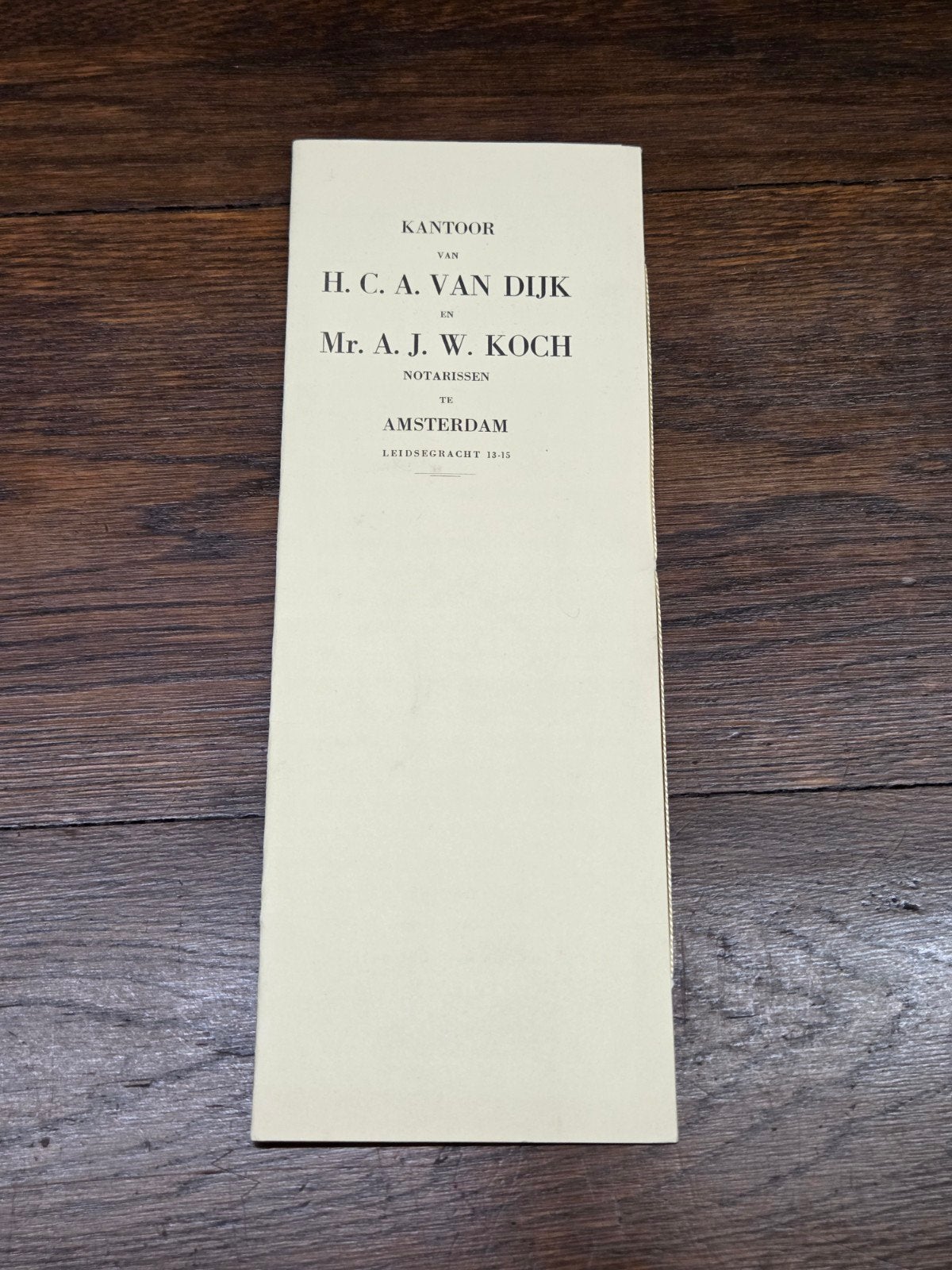 Brief 1953 notarie van dijk koch leidsegracht amsterdam, Antiek en Kunst, Antiek | Boeken en Bijbels, Verzenden