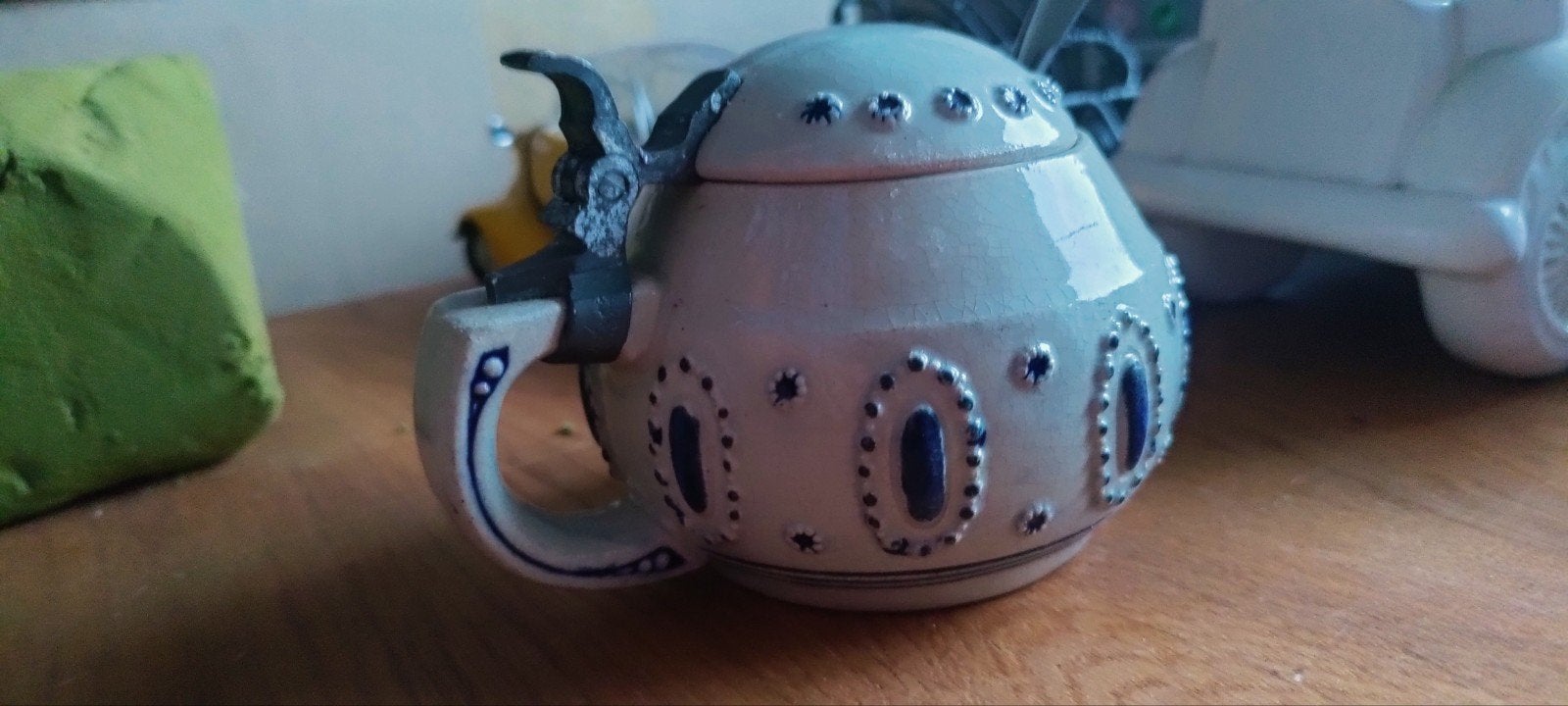 Vintage Mosterdpotje met Lepel - Keramiek, Antiek en Kunst, Ophalen of Verzenden