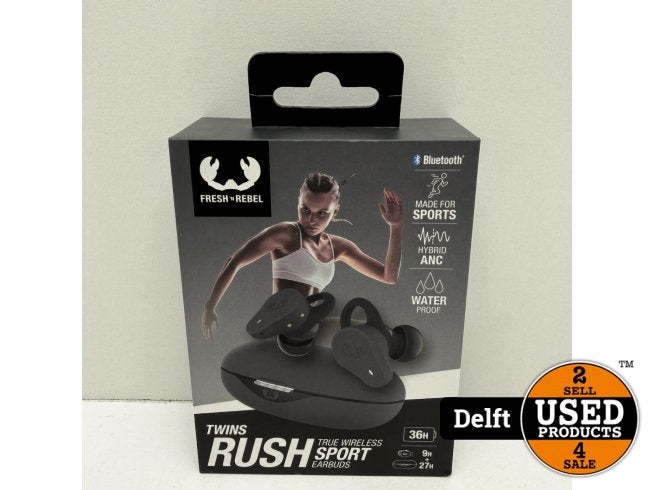 FRESH 'N REBEL Twins Rush Sport Oordopjes Grijs | Nieuw, Fresh 'n Rebel, Zo goed als nieuw, Support@freshnRebel.com, Prins Hendrikstraat 1
4811 TV Breda
Netherlands