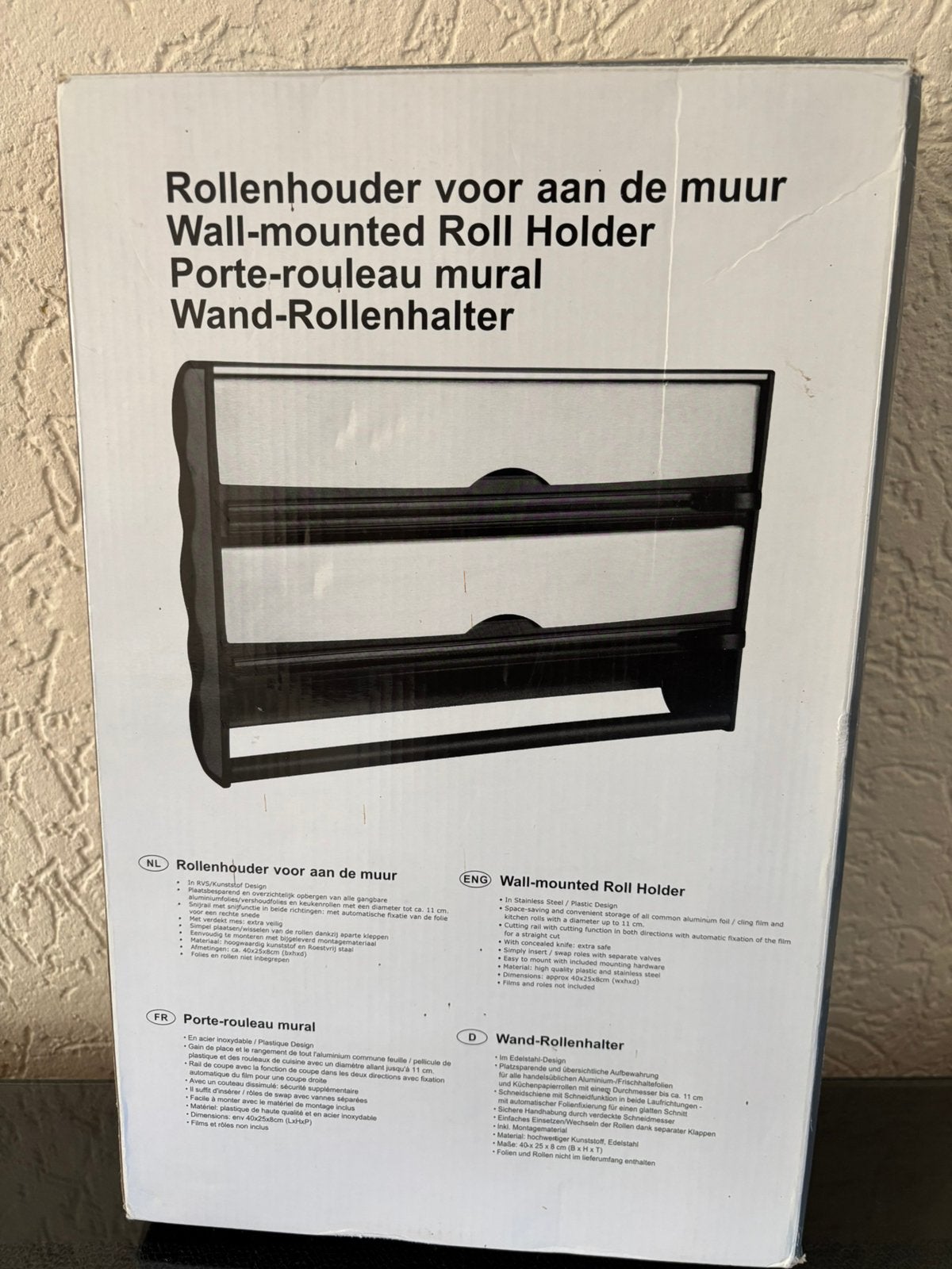 Rollenhouder, Ophalen of Verzenden, Nieuw, Kunststof, Zwart