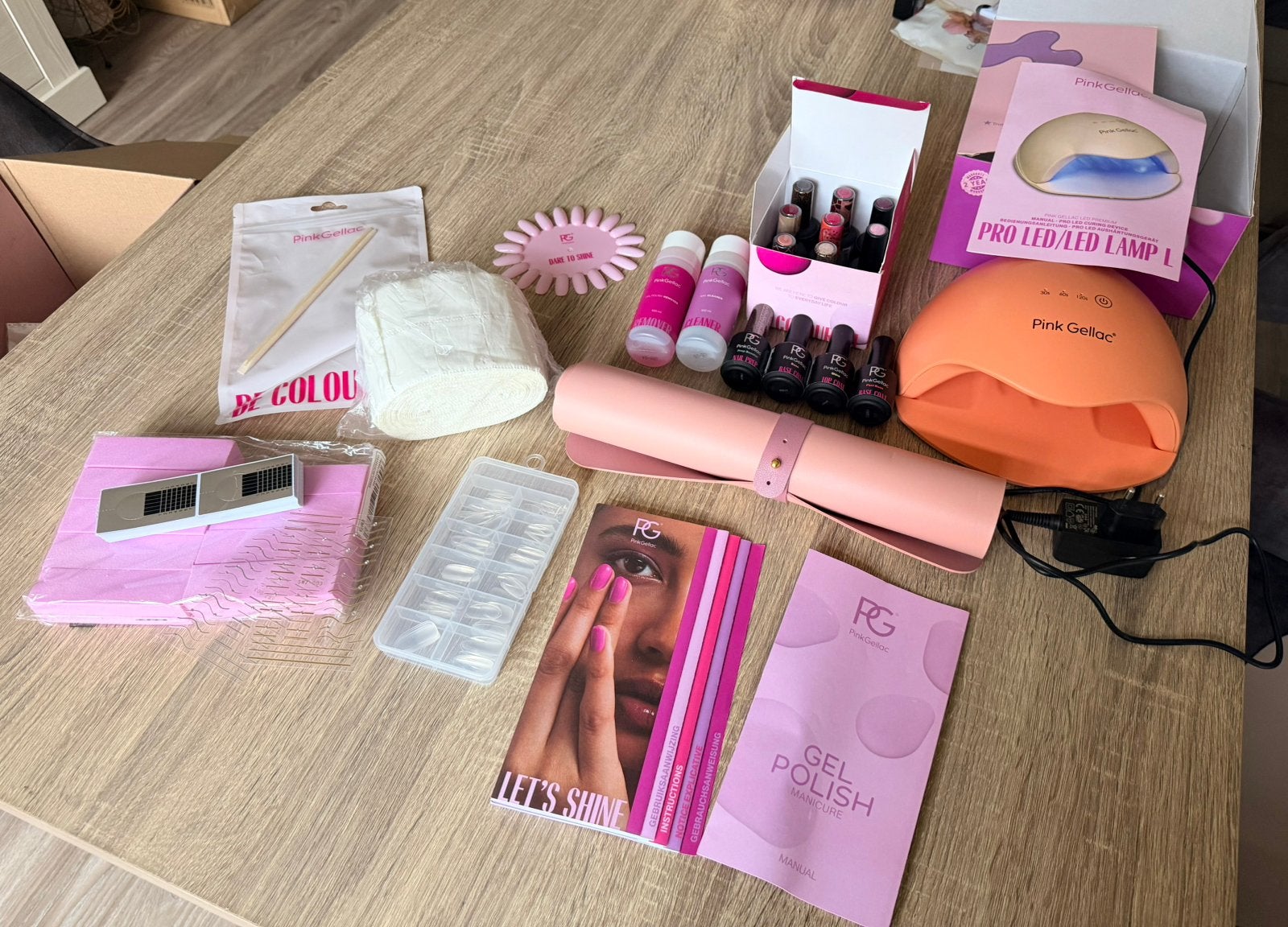Uitgebreide gellak starterset van pink gellac, Ophalen of Verzenden, Zo goed als nieuw, Overige kleuren, Handen en Nagels