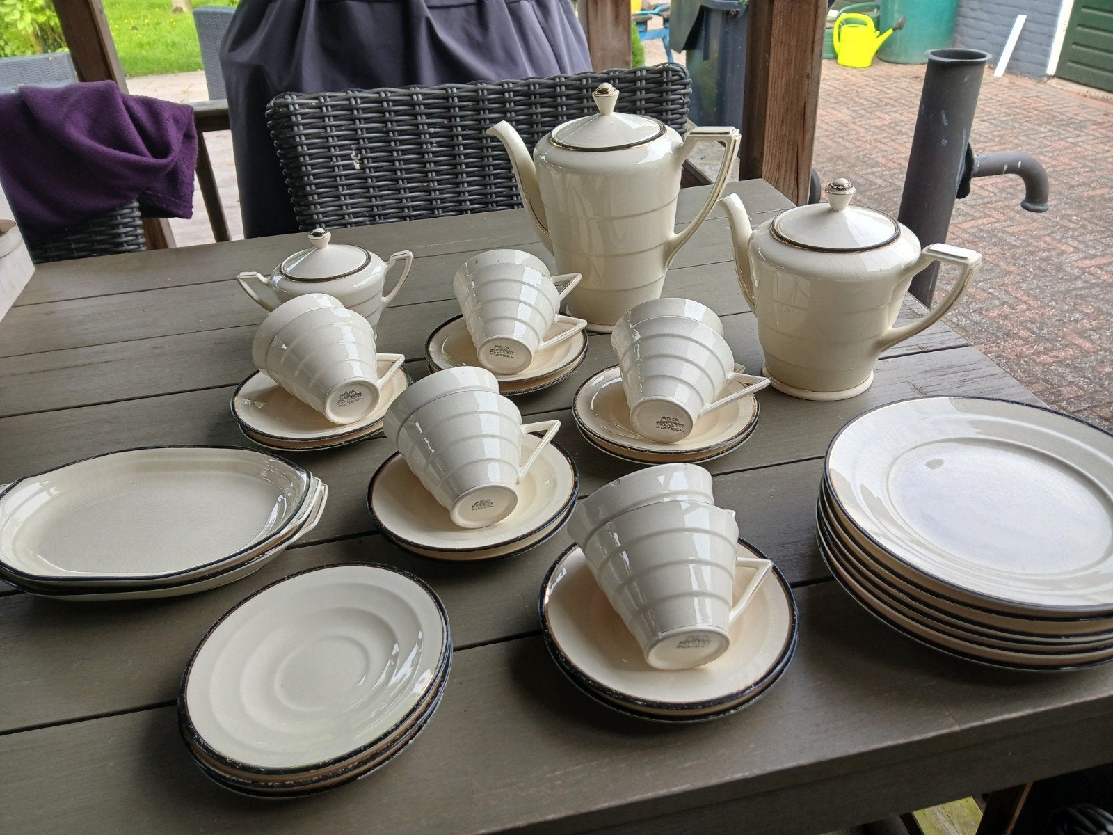 Art Deco servies,  Mosa Maastricht Plateel., Antiek en Kunst, Ophalen