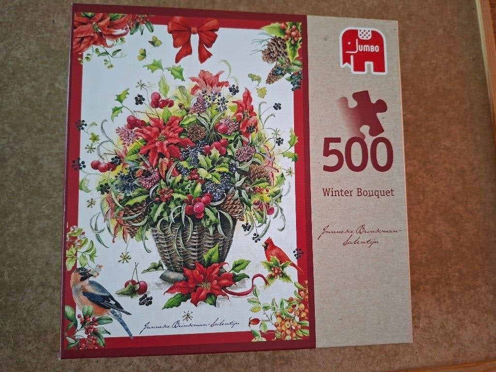 Jumbo puzzel 500 stukjes Winter Bouquet van Janneke Brinkman, Ophalen, 500 t/m 1500 stukjes, Zo goed als nieuw