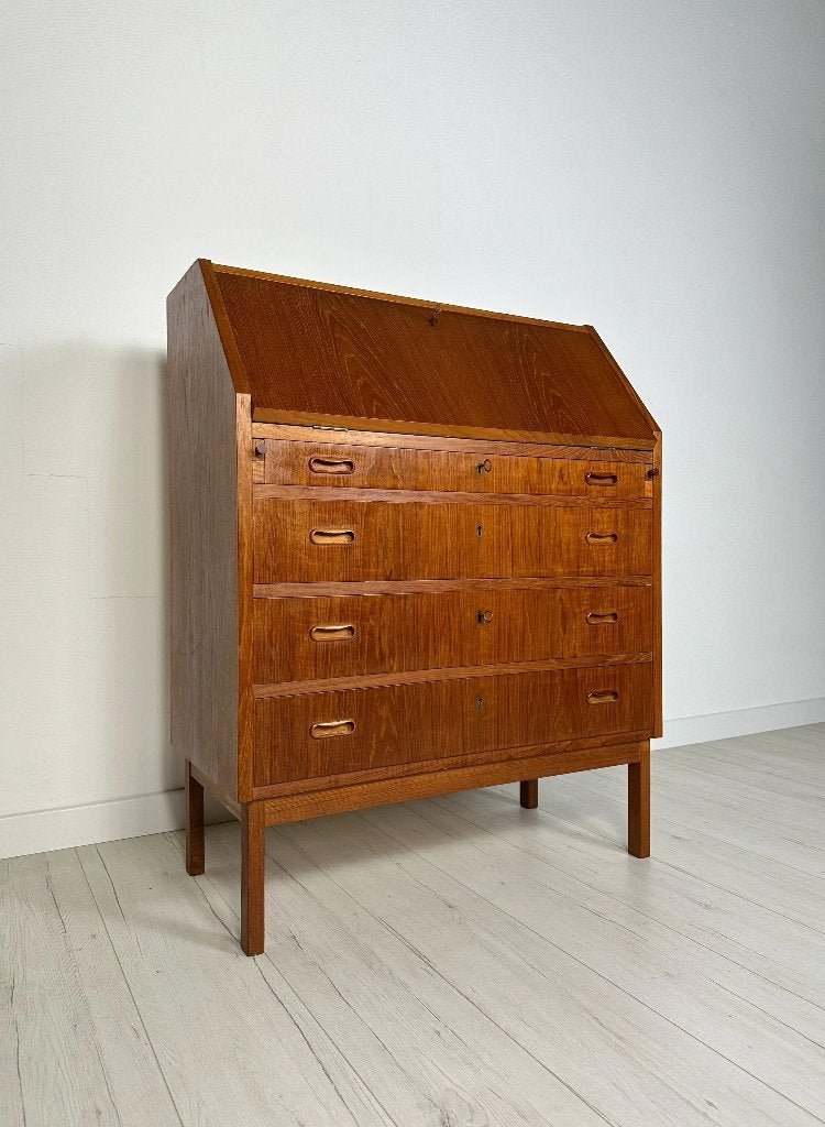 Deense teak secretaire vintage mid century design 60s, Ophalen of Verzenden, Zo goed als nieuw, Vintage