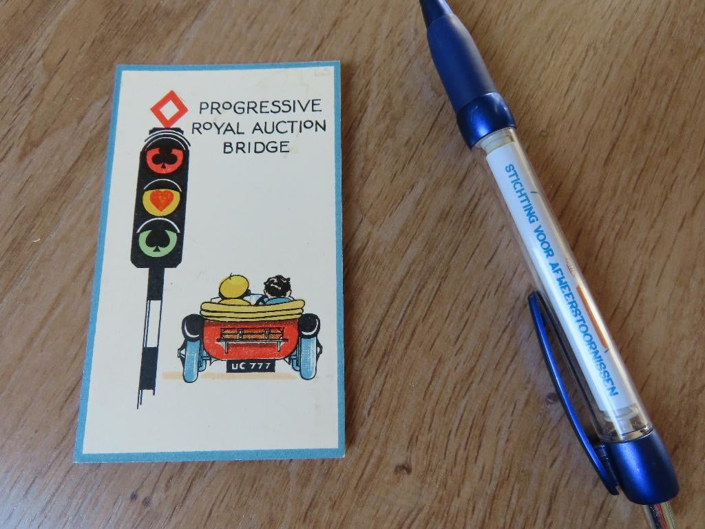 bijna antieke score-kaart Progressive Royal Auction Bridge, Verzenden, Zo goed als nieuw