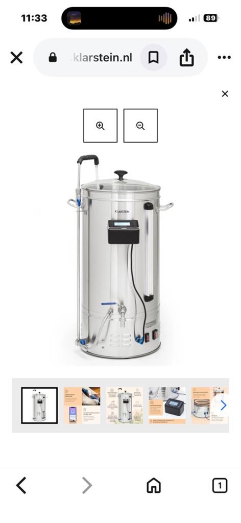 Klarstein brouwketel 45 liter met wortkoeler, Ophalen of Verzenden, Zo goed als nieuw