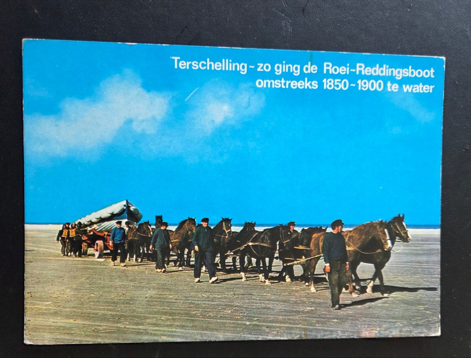 Terschelling Roei-Reddingsboot met paarden, Verzamelen, Ansichtkaarten | Dieren, Gelopen, Paard, Verzenden