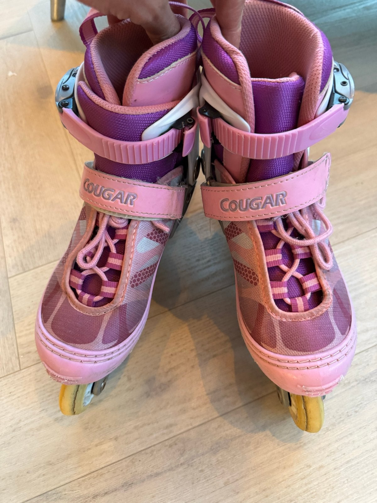 Cougar verstelbare skates - Maat 35-38 - Roze/Paars, Ophalen, Gebruikt, Overige typen, Overige merken