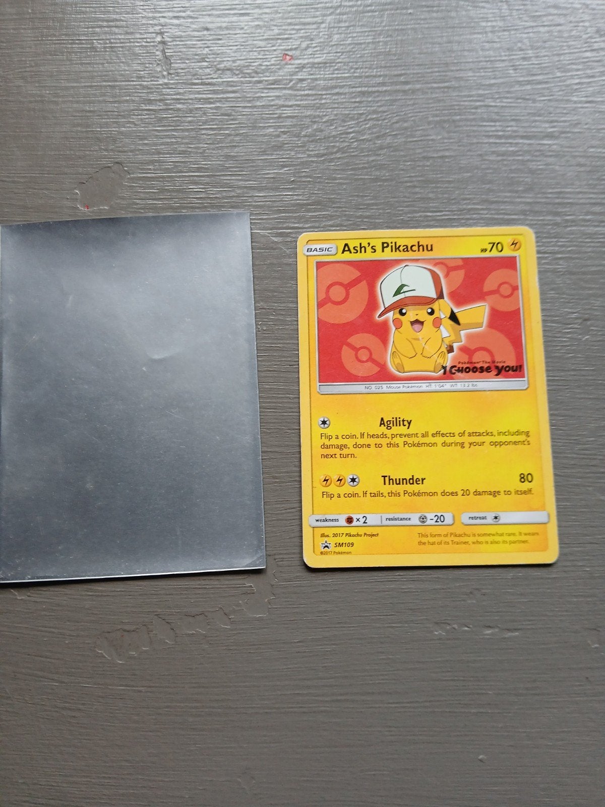 pokemon ash's pikachu, Ophalen of Verzenden, Gebruikt, Losse kaart, Foil