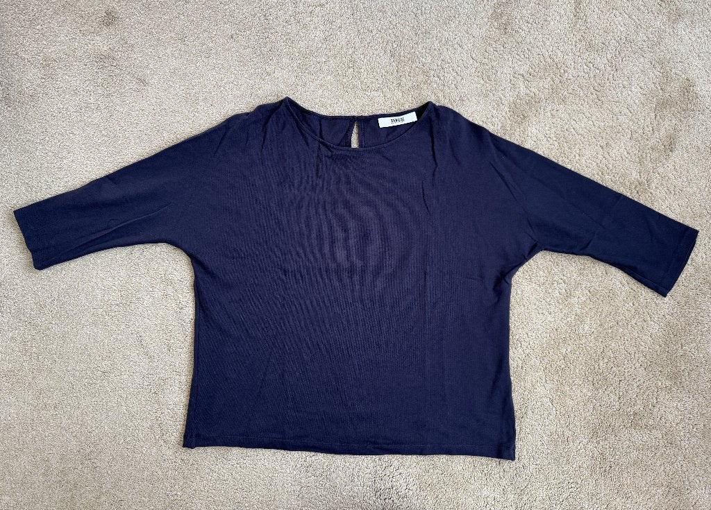 Zenggi Navy Blauw Cotton Pique Top - Maat XL, Maat 46/48 (XL) of groter, Zo goed als nieuw, Lange mouw, Verzenden