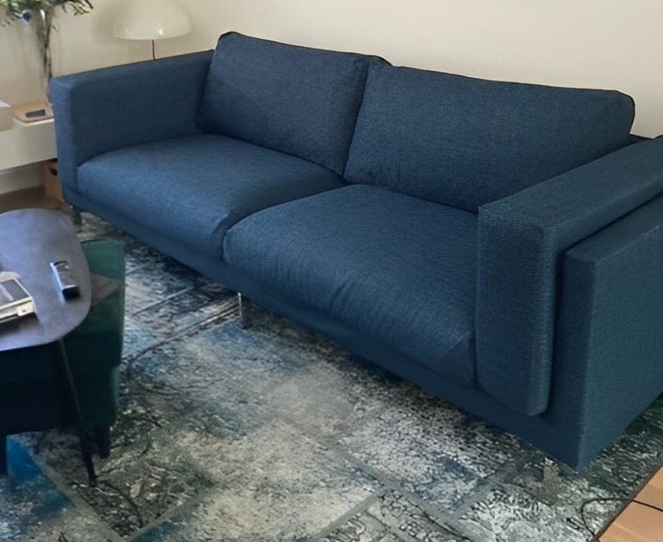 Nockeby ikea 3 zitsbank antraciet, Ophalen, Gebruikt, 75 tot 100 cm, Stof