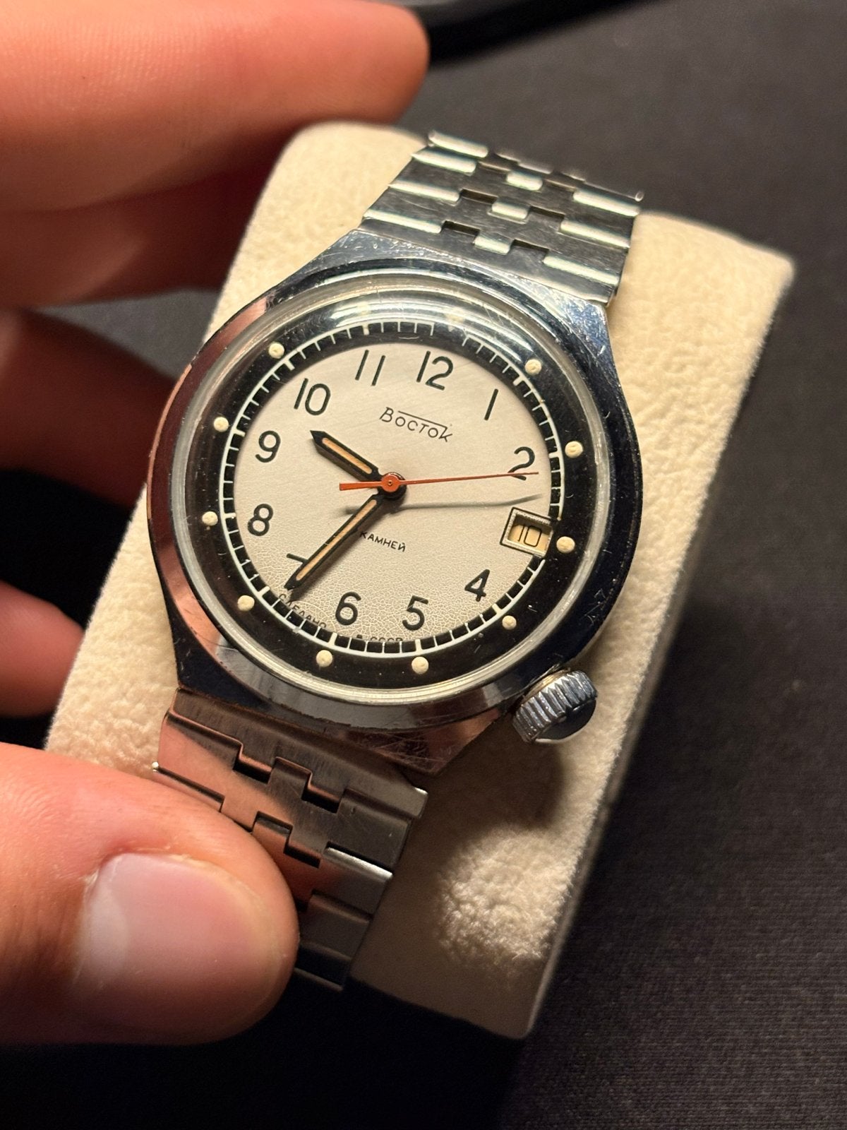 Vintage Vostok Komandirskie USSR Mechanisch Opwindbaar Horlo, Overige merken, Staal, Met bandje, Polshorloge