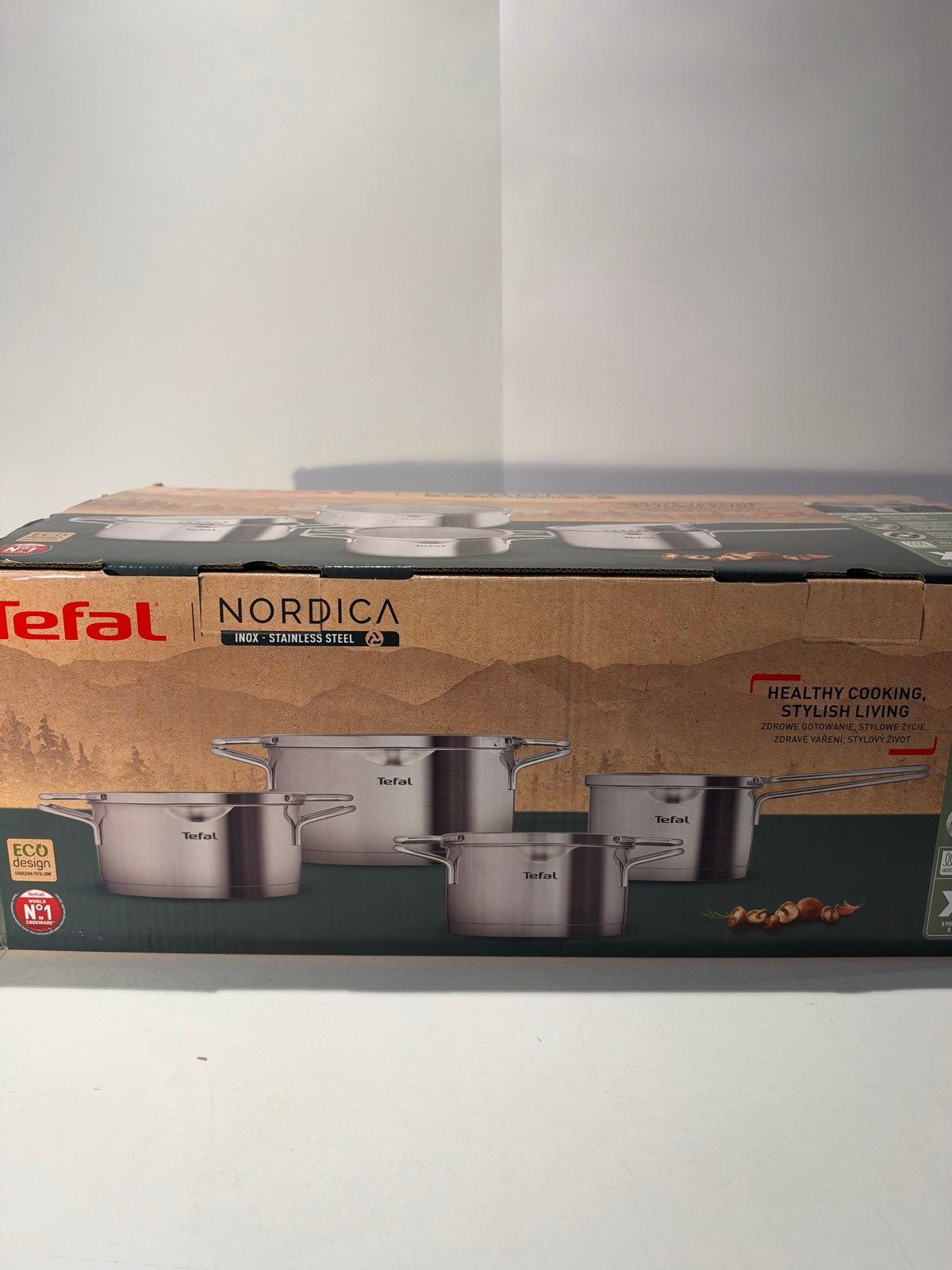 Tefal Nordica 4-delige pannenset (1 deksel defect), Tefal, Met deksel, Pannenset, Ophalen of Verzenden