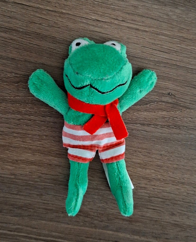 Vingerpoppetje Vingerpop Knuffel, Kikker van Max Velthuijs, Groen, Overige typen, Ophalen of Verzenden, Zo goed als nieuw