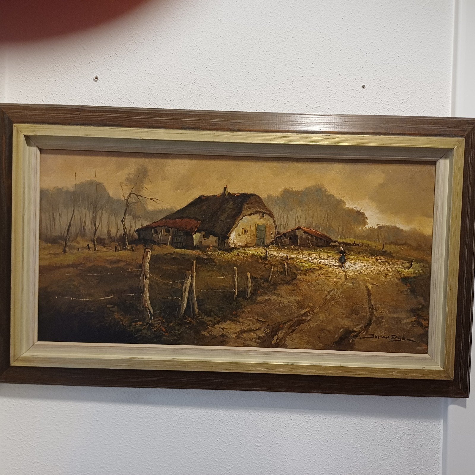 Prachtig schilderij van Jos van Dijk  inclusief lijst, Ophalen of Verzenden