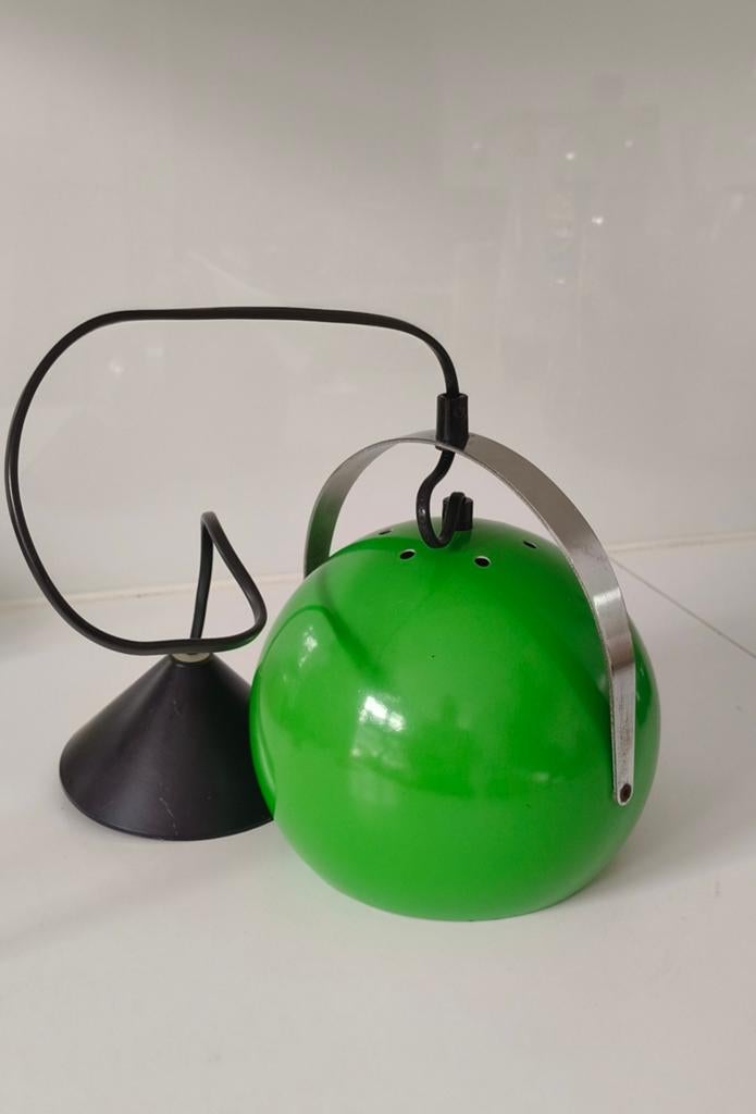 Vintage Gepo Space Age Hanglamp - Appelgroen Bolvormig, Ophalen of Verzenden