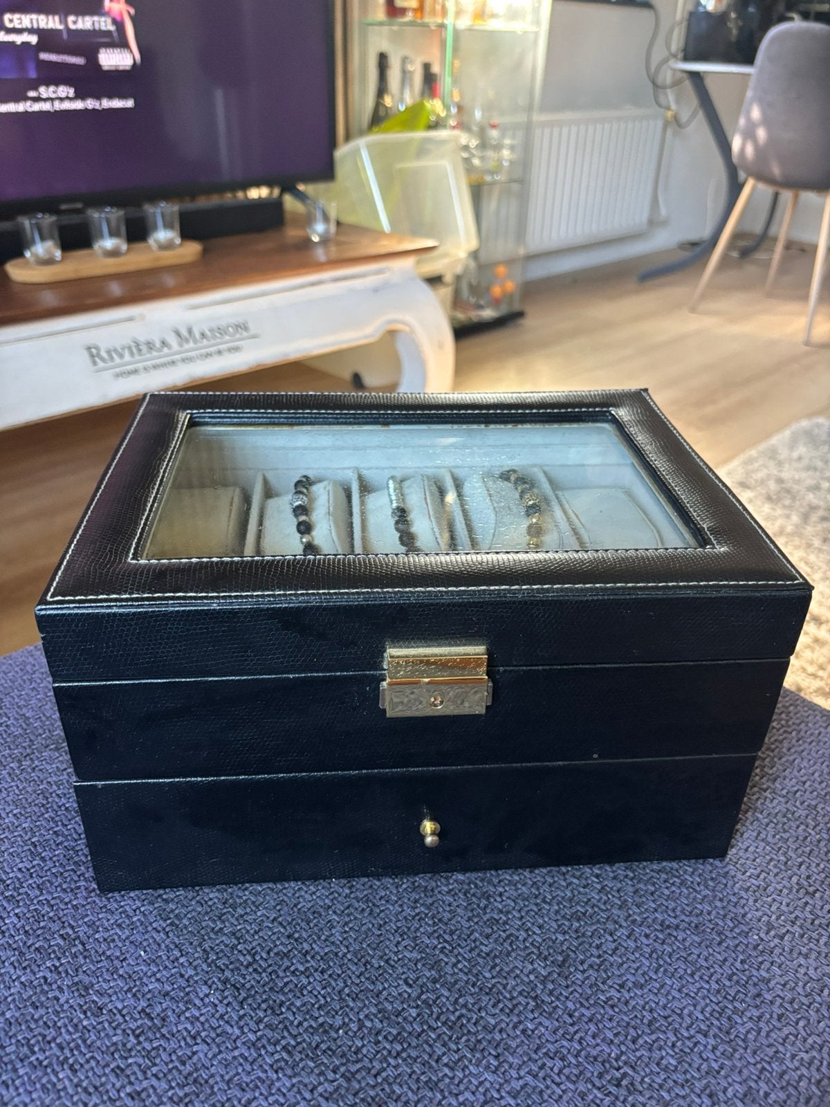 Sieraden doos, Ophalen, Zo goed als nieuw, Zwart
