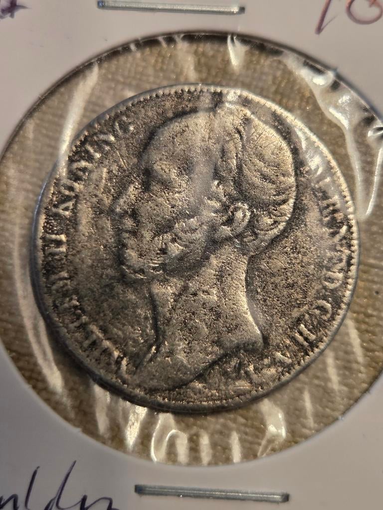 Ijveren 1 gulden, Gulden Koning Willem II, 1844., 1 gulden, Zilver, Ophalen of Verzenden, Losse munt