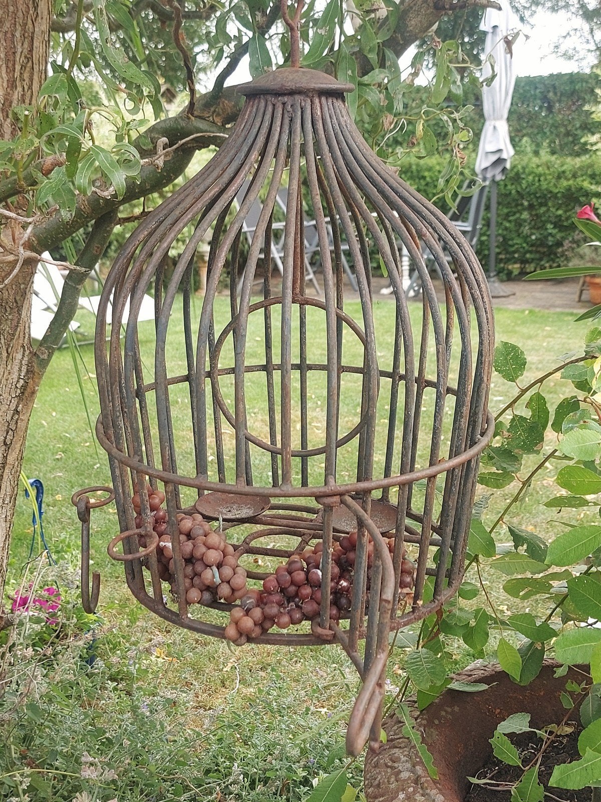prachtige oude,zware ijzeren vogelkooi, Ophalen of Verzenden