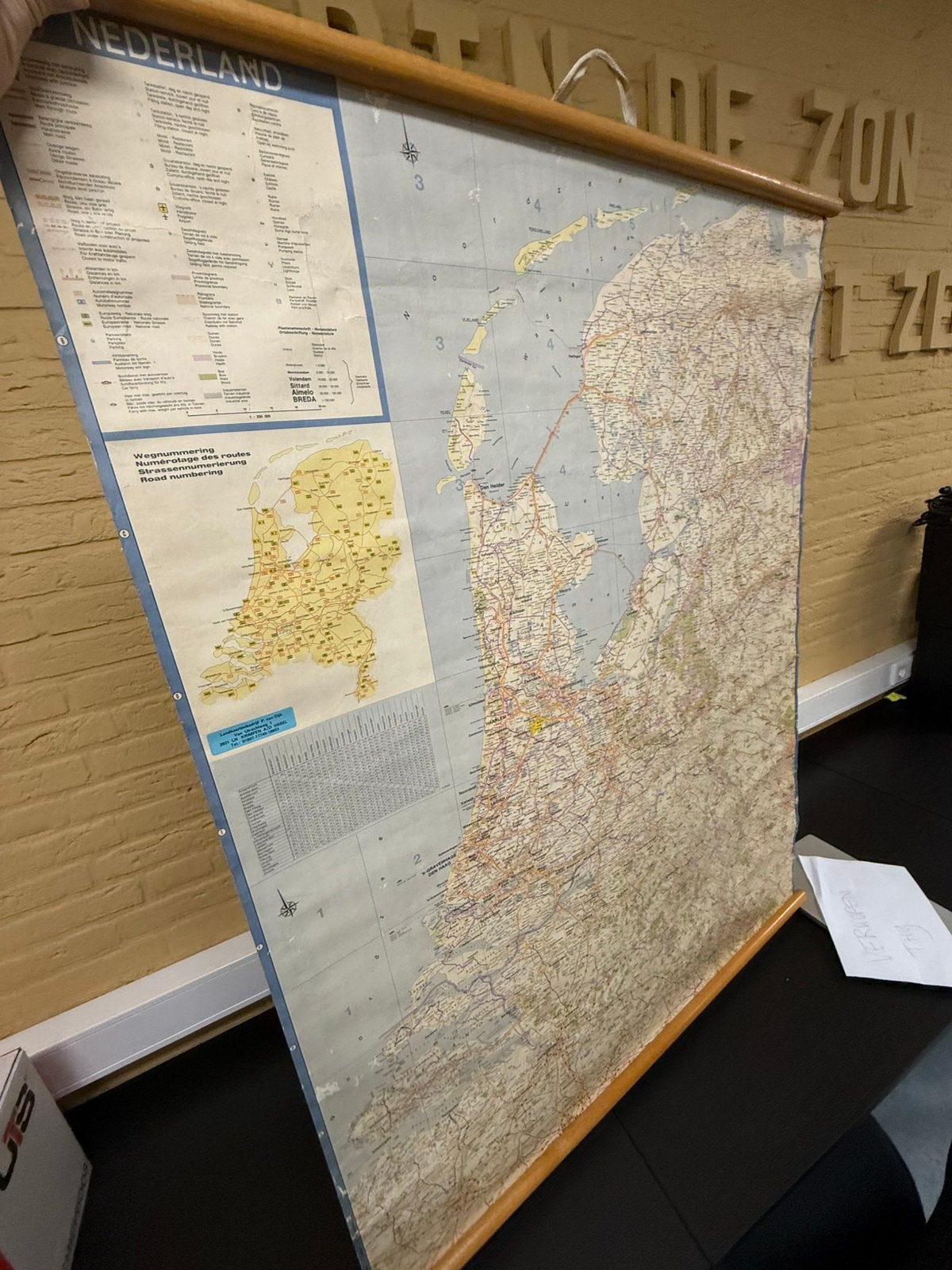 Vintage schoolkaart Nederland, Landkaart, 1800 tot 2000, Nederland, Ophalen