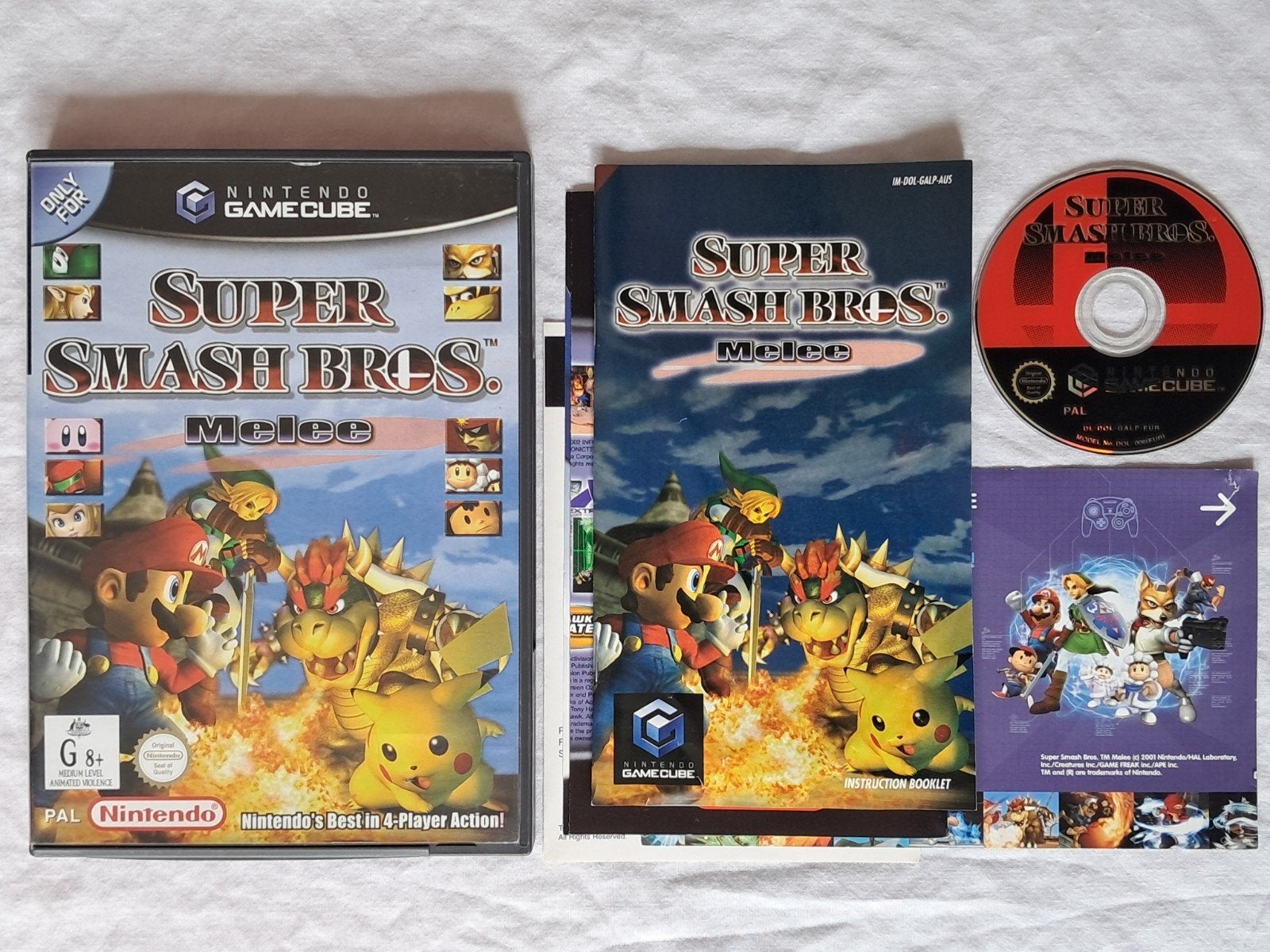 Super Smash Bros Melee / AUS PAL Versie - Nintendo GameCube, Gebruikt, Vechten, Eén computer, Ophalen of Verzenden