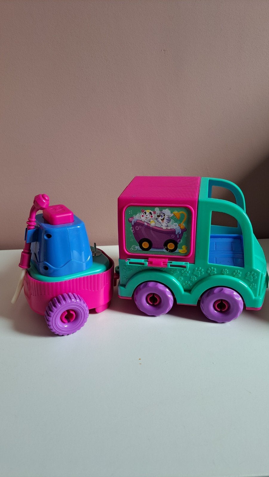 Washimals auto met douche, Ophalen