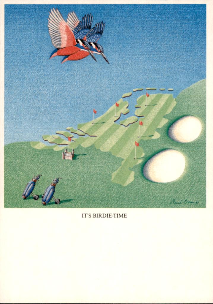 Birdie time, golfkaart,, Verzenden, 1980 tot heden, Ongelopen, Overige thema's