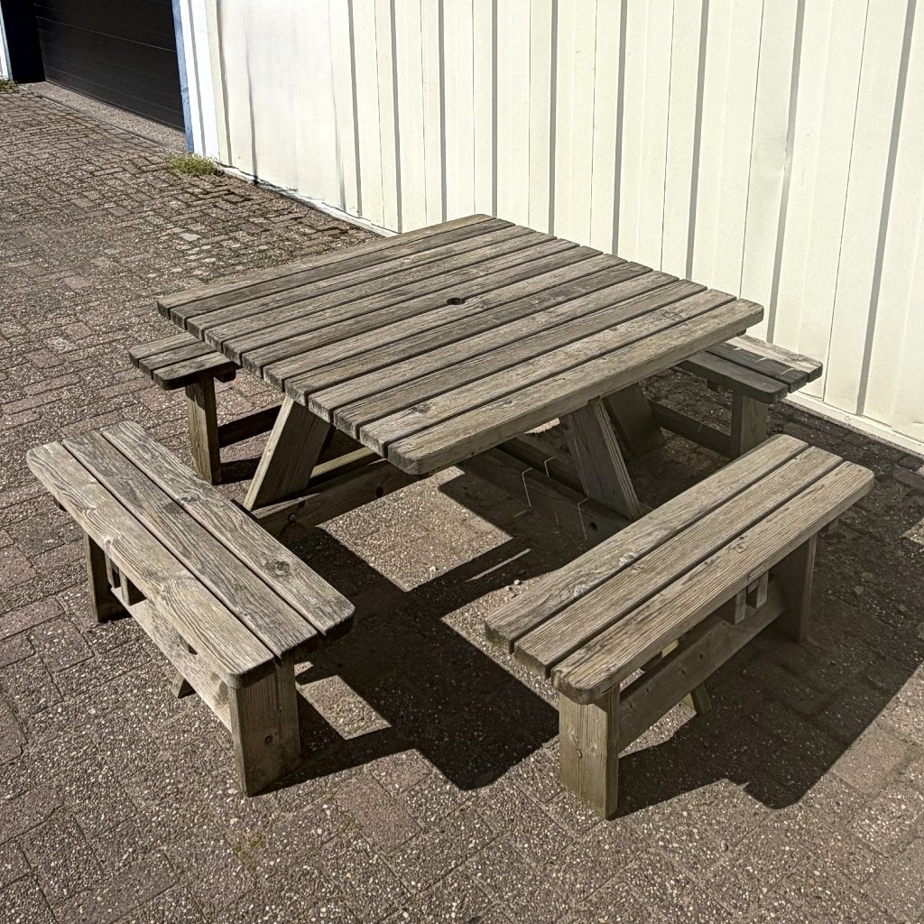 MaximaVida Picknicktafel - Vierkant (A), Ophalen, Gebruikt, Vierkant, Hout