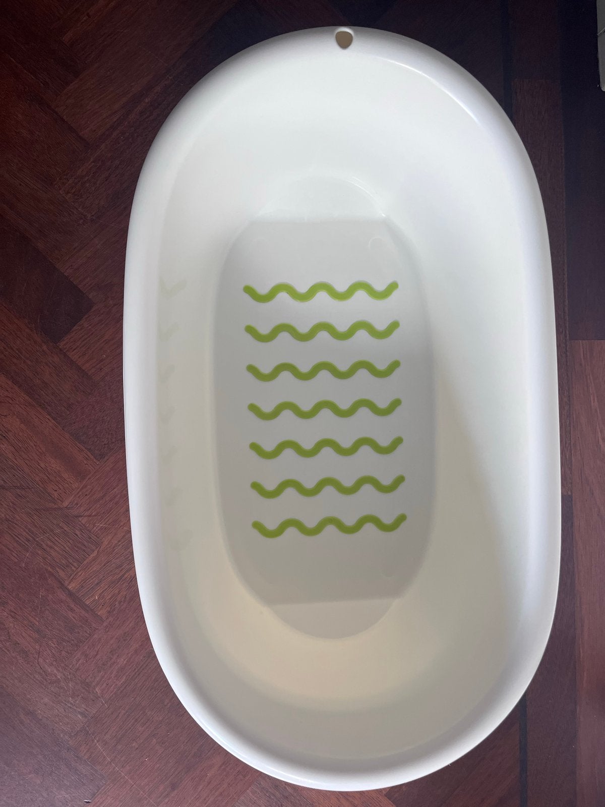 LÄTTSAM Babybadje met antislip, wit/groen, Kinderen en Baby's, Badjes en Verzorging, Gebruikt, Badje, Standaard, Ophalen