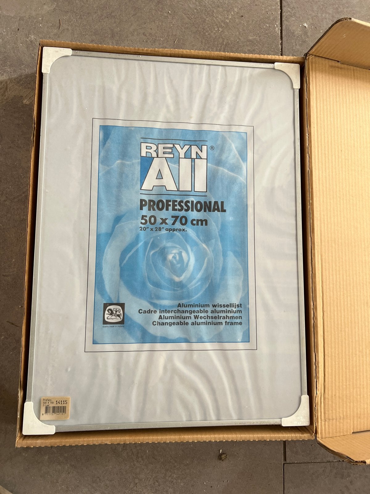 4 ReynAII Professional Wissellijsten 50x70cm geslepen glas, Ophalen, Nieuw
