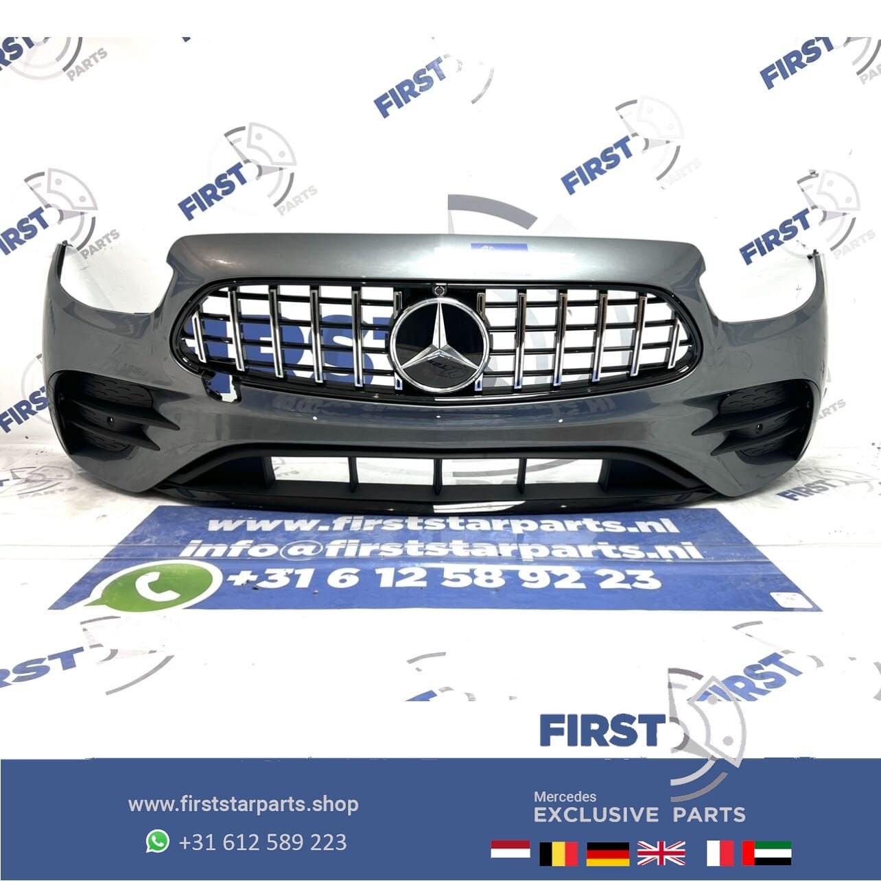 W213 FACELIFT AMG VOORBUMPER GRIJS E Klasse Mercedes FL GRIL, Gebruikt, -, Voor, Ophalen of Verzenden