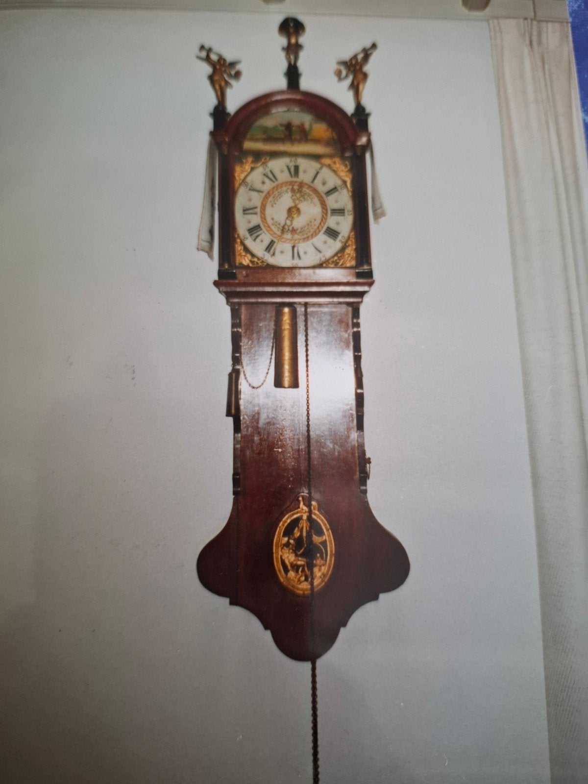 Antieke Friese Staartklok - Prachtig Handwerk, Antiek en Kunst, Ophalen of Verzenden