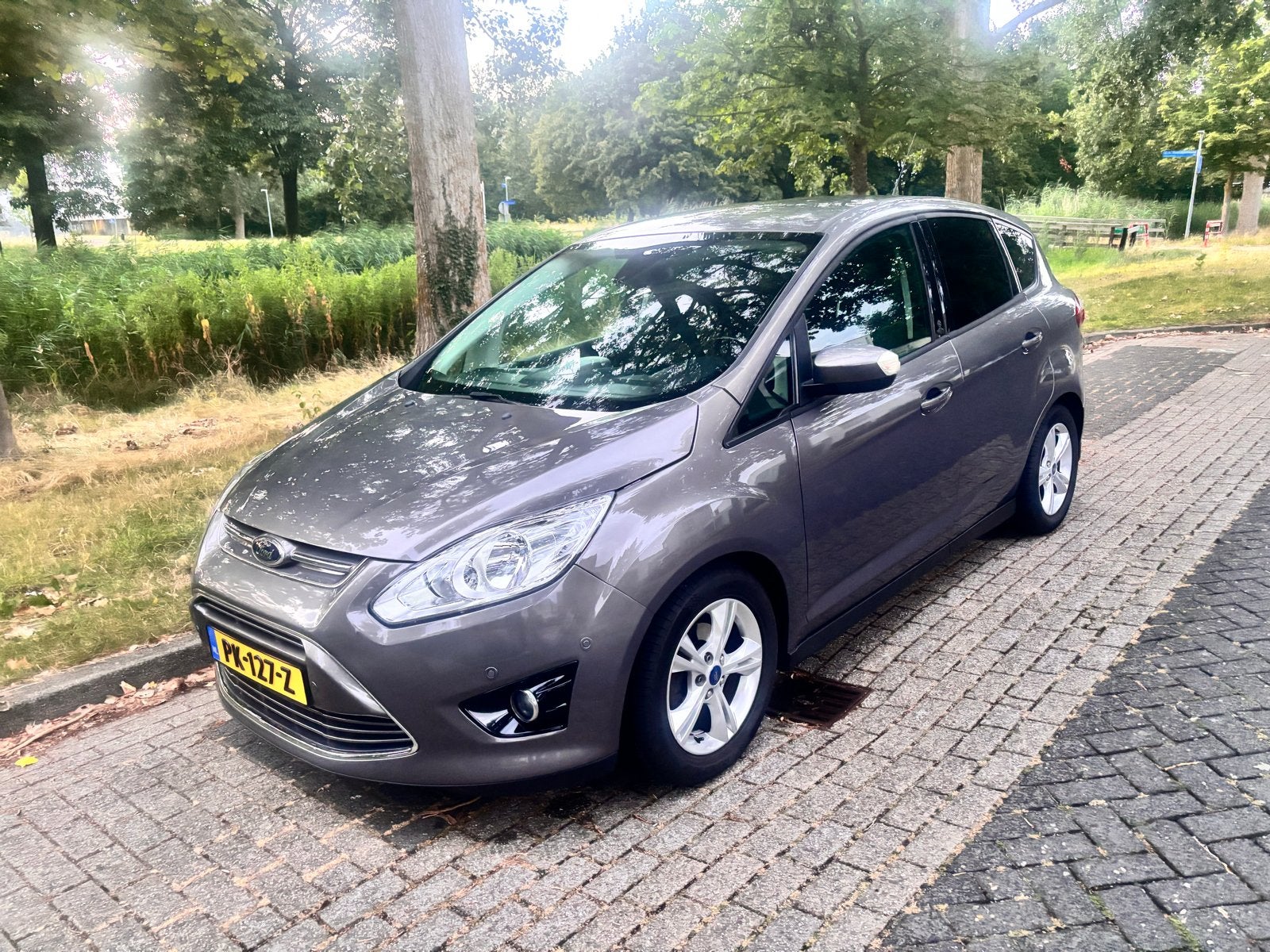 Ford C-Max 1.0 Ecoboost 74KW/100PK 2013 Bruin, Voorwielaandrijving, Euro 5, Stof, Zwart