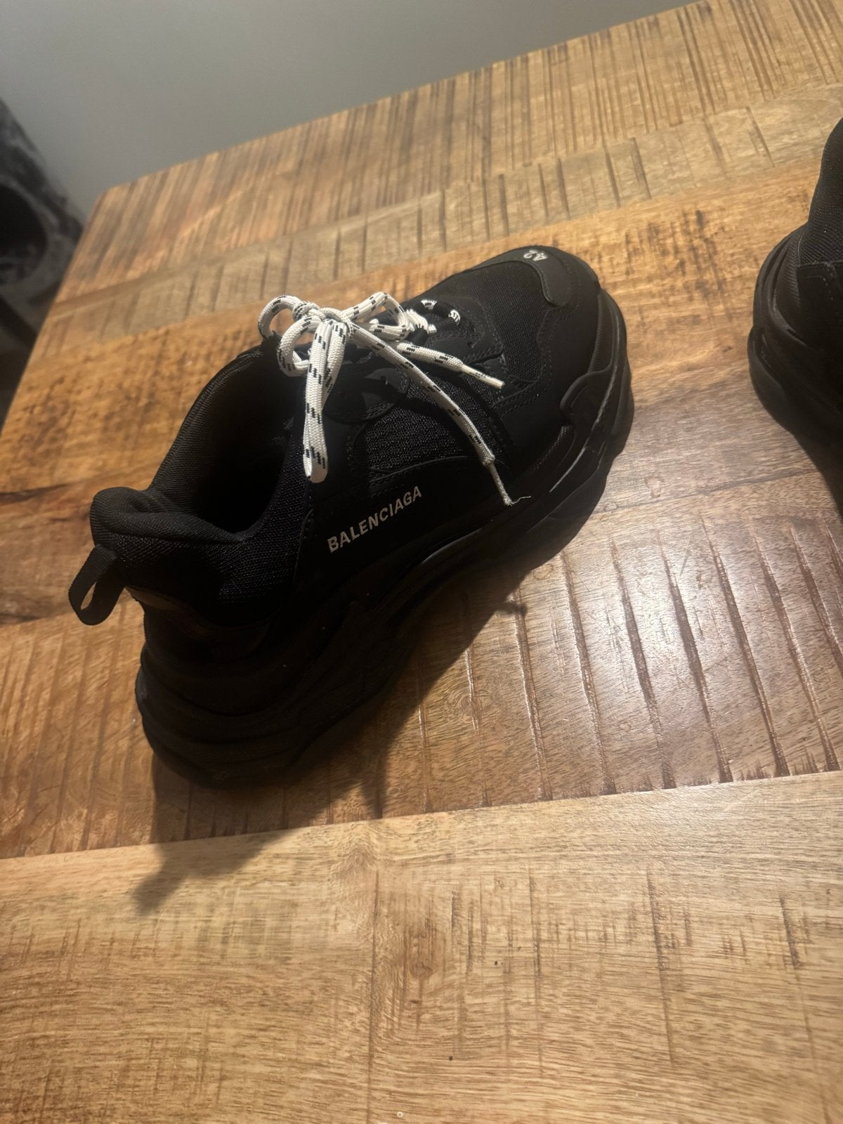 Balenciaga Triple S Sneakers Zwart Maat 42, Kleding | Heren, Ophalen, Zo goed als nieuw, Zwart, Sneakers of Gympen