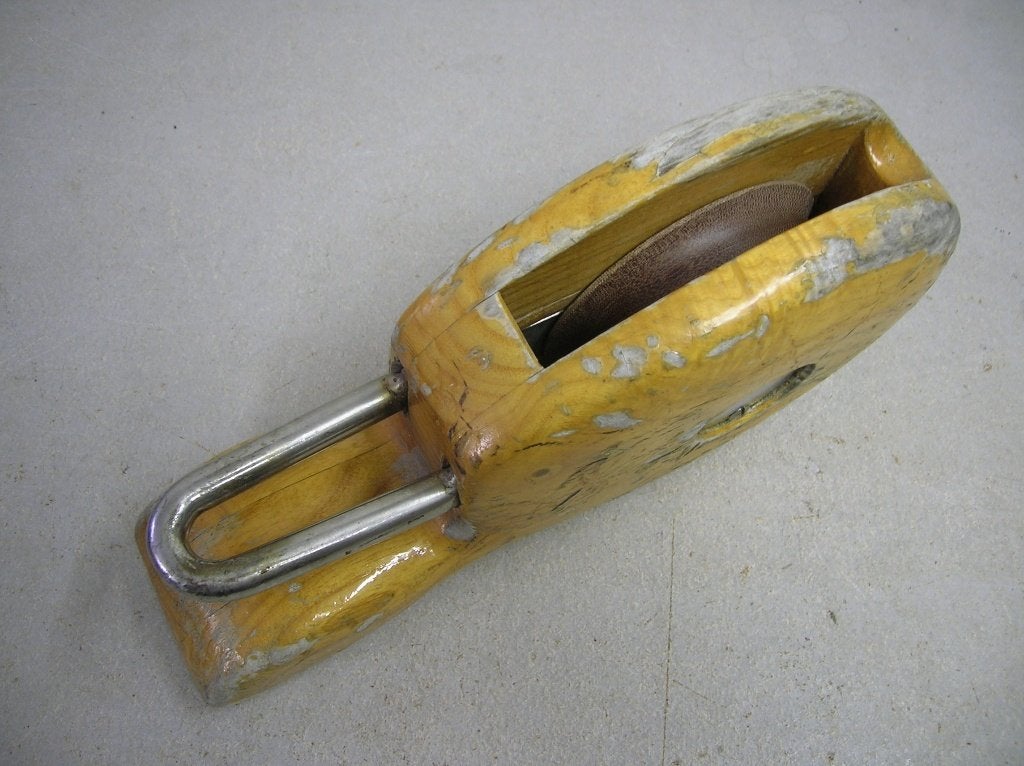 Houten blok, katrol, Hakblok, enkelschijfs, 16 -18 mm, Ophalen of Verzenden, Gebruikt, Lijn of Blok