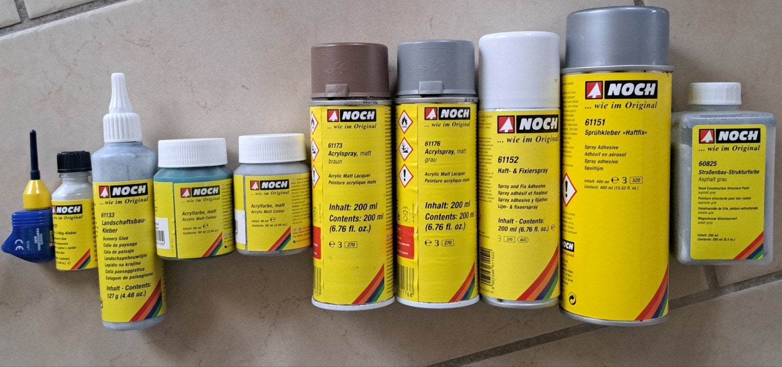NOCH Modelbouw Verf, Lijm en Sprays Set - Diverse Artikelen, Ophalen of Verzenden, Zo goed als nieuw, Groter dan 1:32