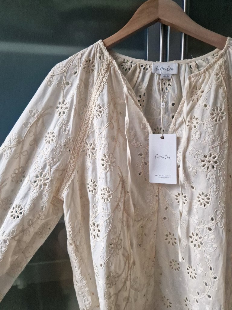 Bohemian blouse Cotton Club maat L nieuw, Verzenden, Wit, Maat 42/44 (L), Nieuw