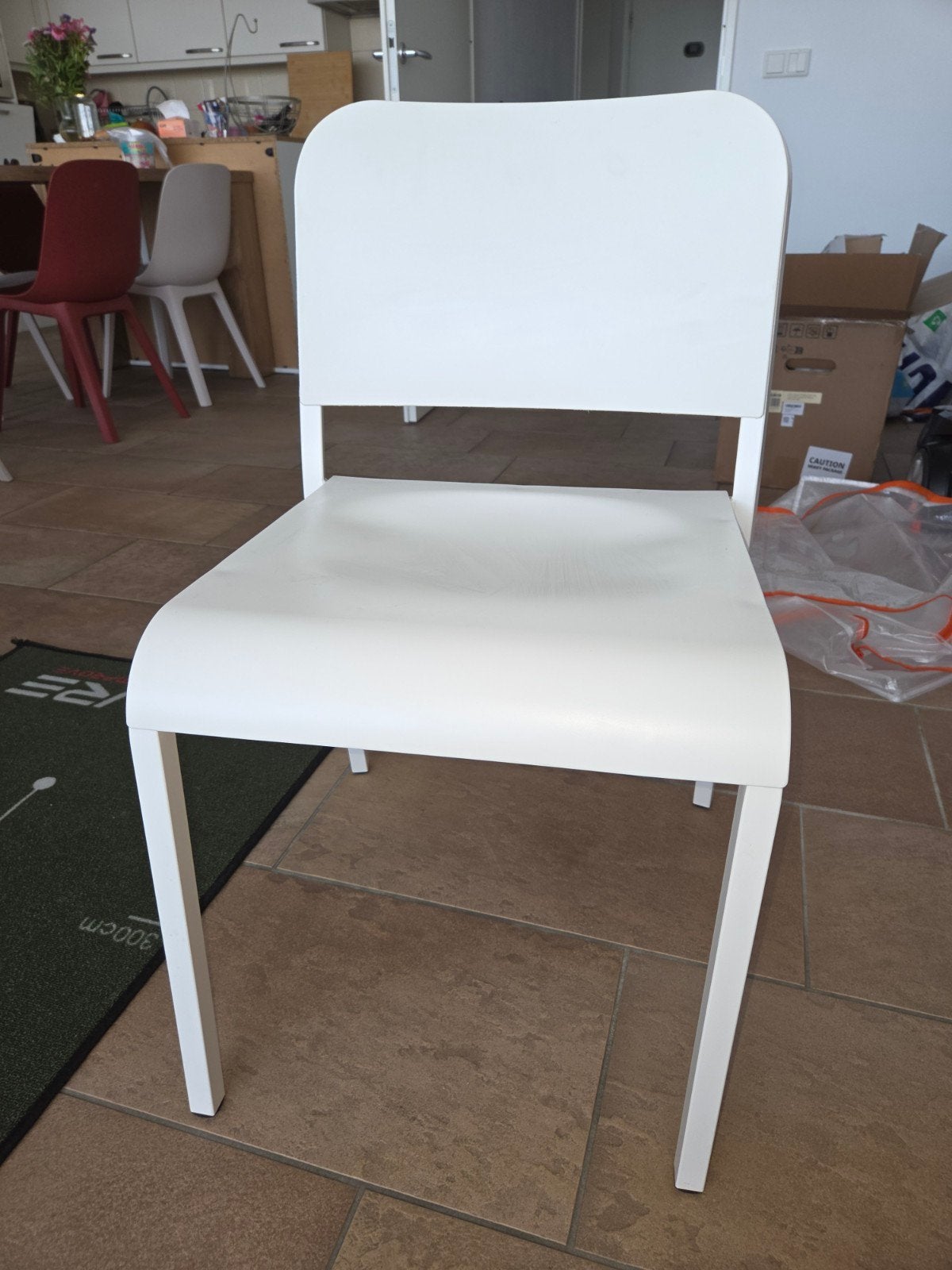 IKEA MELLTORP Stoel (x4)- Wit, Zo goed als nieuw, Huis en Inrichting, Stoelen, Ophalen, Modern, Strak, Wit, Zo goed als nieuw
