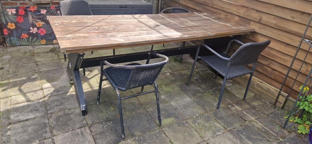 Tuintafel. Met stoelen, Ophalen of Verzenden, Gebruikt