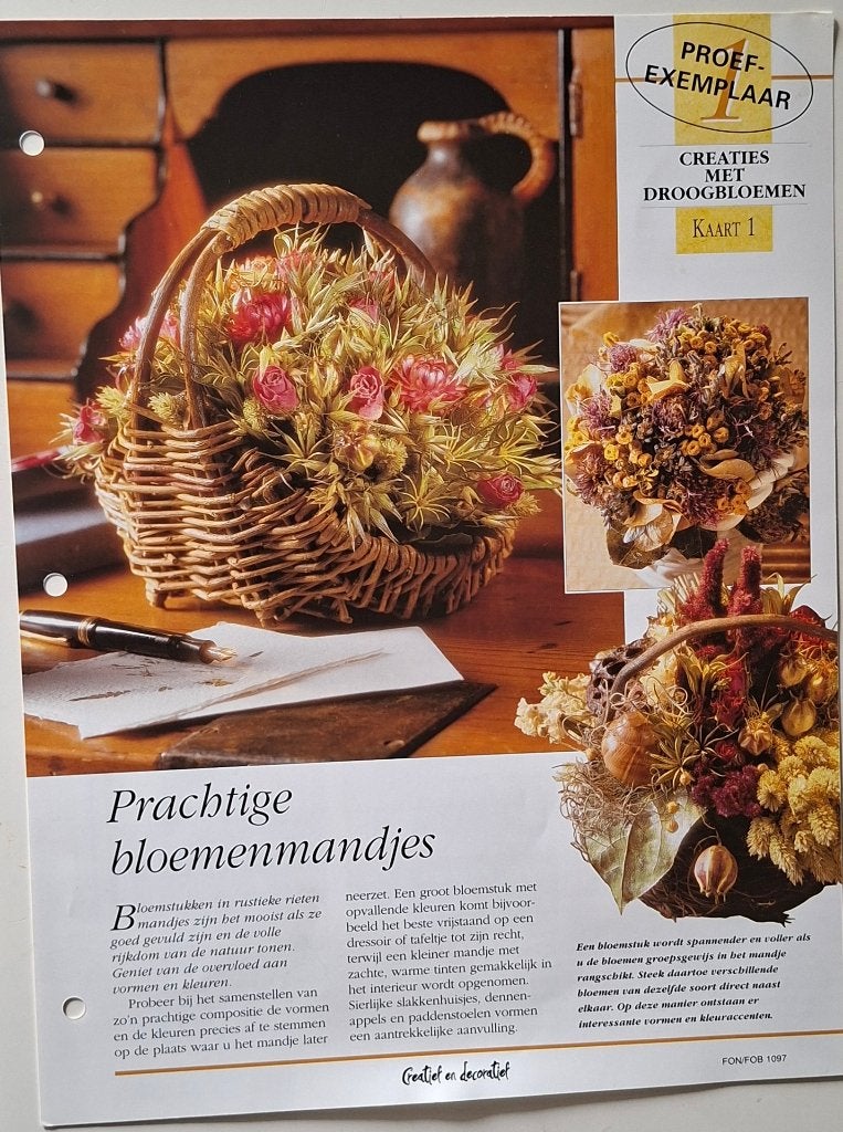 decoraties maken met droogbloemen, kalebassen, snijbloemen, Ophalen of Verzenden, Zo goed als nieuw