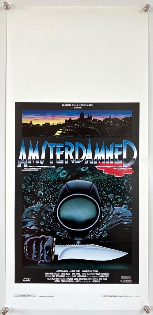 Amsterdamned (1988) - Dick Maas - Originele filmposter, Ophalen of Verzenden, Gebruikt, A1 t/m A3, Film en Tv