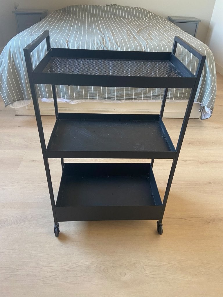Zwart metalen serveerwagen | trolley | NISSAFORS, Ophalen, Gebruikt, 50 tot 100 cm, 25 tot 50 cm