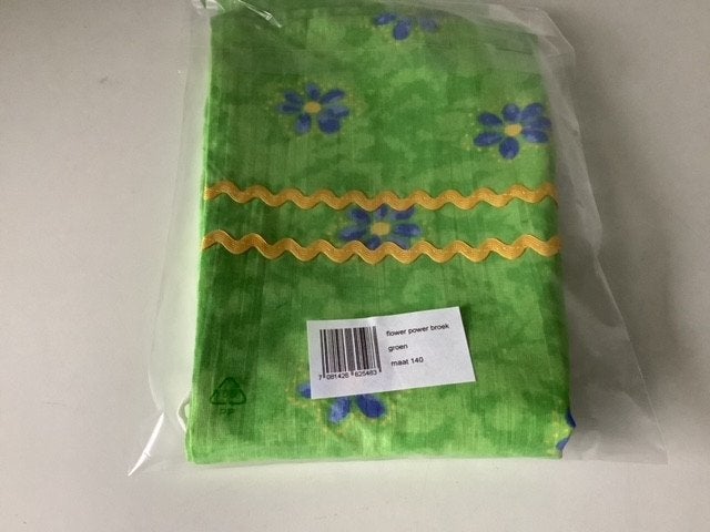 Nieuwe groene hippie broek maat 140 carnaval model 1078, Ophalen of Verzenden, Nieuw, 134 t/m 140, Jongen of Meisje