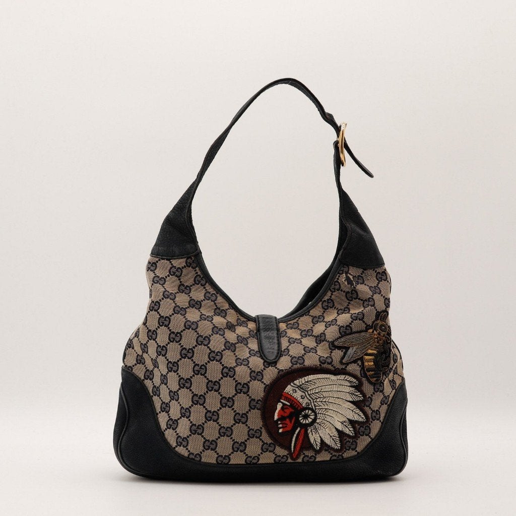 Gucci New Jackie 35x26x5 cm handtas, Verzenden, Gebruikt, Blauw, Handtas