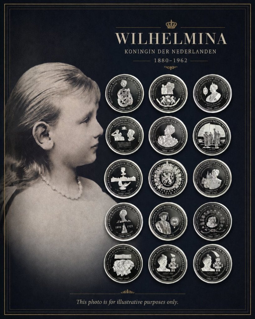 Oranje & Wilhelmina penningen| J. Numismatics Veiling, Postzegels en Munten, Ophalen of Verzenden, Koningin Beatrix