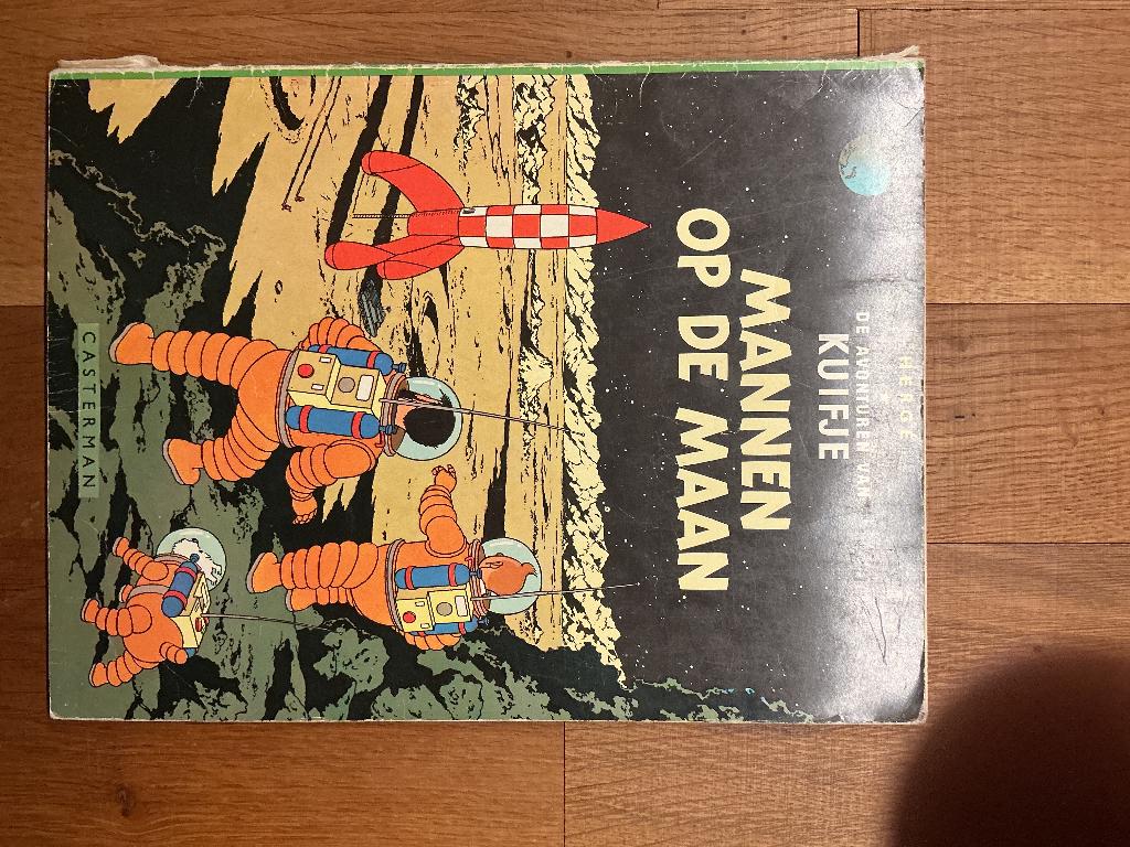De avonturen van Kuifje Mannen op de maan, Boeken, Gelezen, Eén stripboek, Ophalen of Verzenden, Hergé