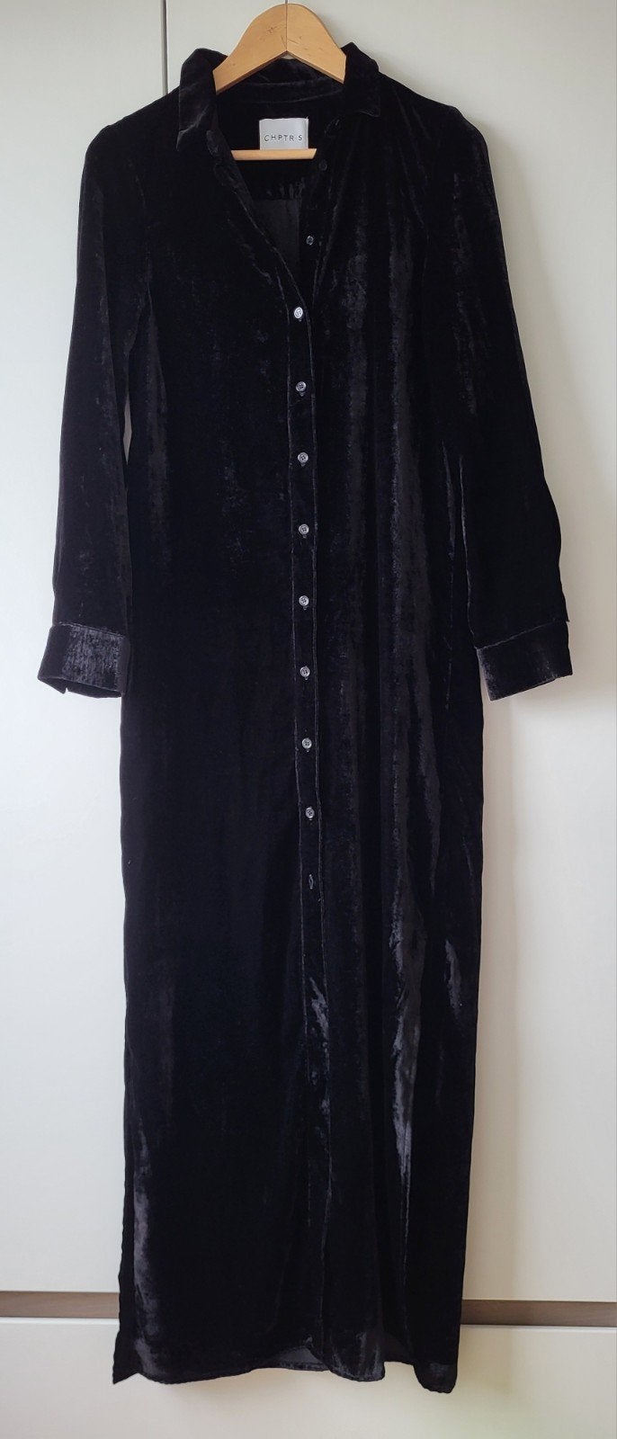 Zwarte CHPTR-S maxi jurk in maat 34/36, Kleding | Dames, Zwart, Ophalen of Verzenden, Zo goed als nieuw, Maat 34 (XS) of kleiner