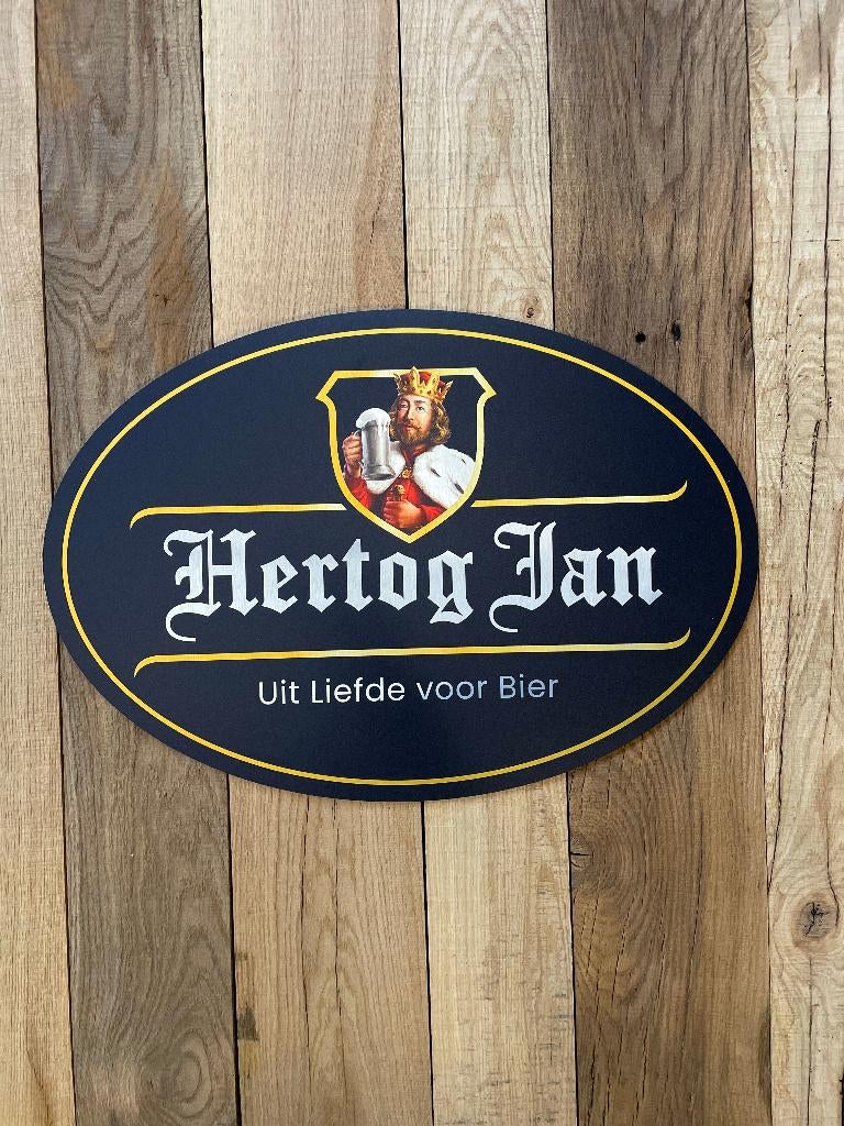 Reclamebord Hertog Jan bier logo , aluminium, 40x57 cm, Ophalen of Verzenden, Nieuw, Reclamebord