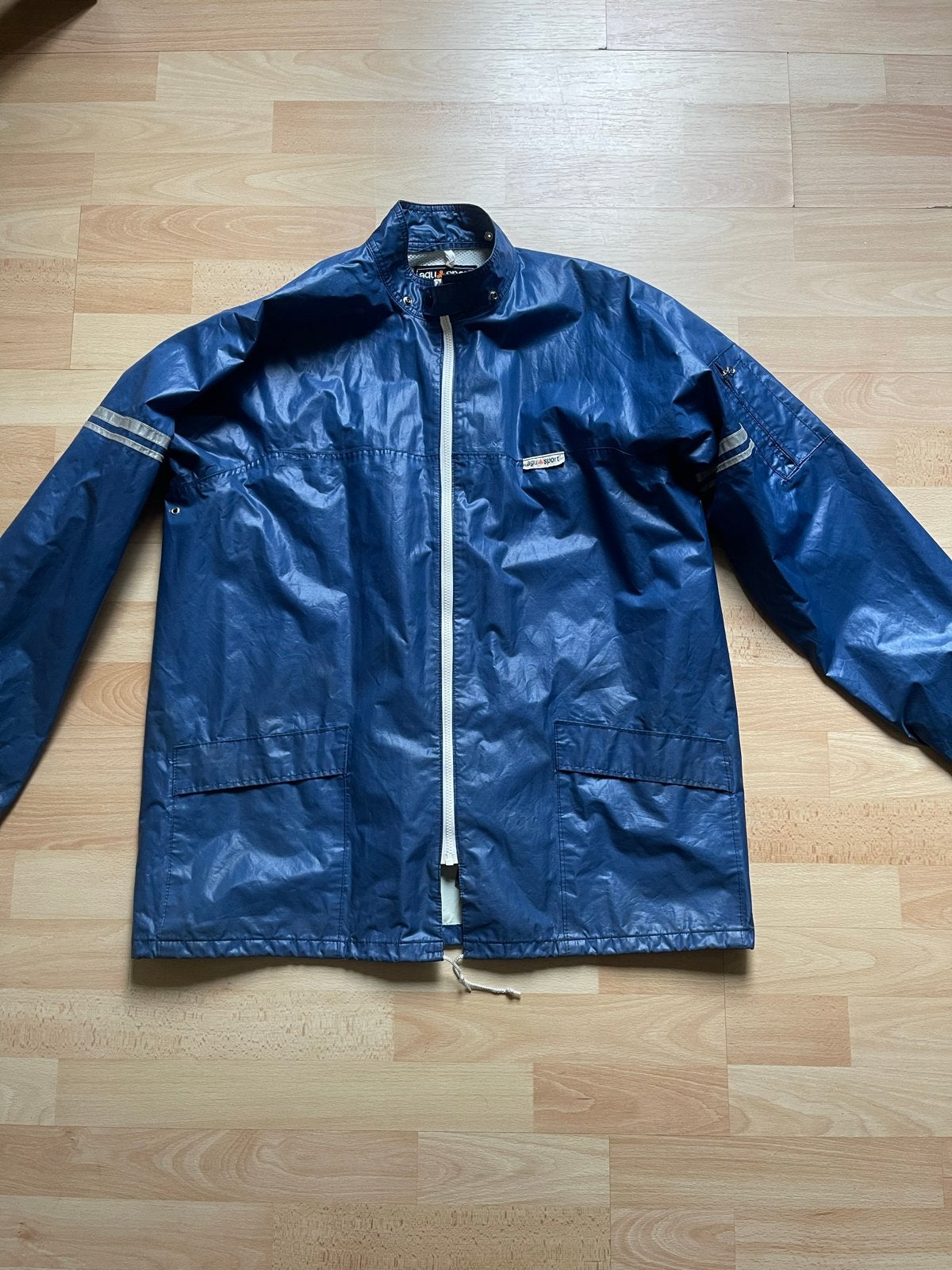 Vintage Agu Sport regenjas jaren 80, Kleding | Heren, Ophalen of Verzenden, Gedragen, Maat 46 (S) of kleiner, Blauw